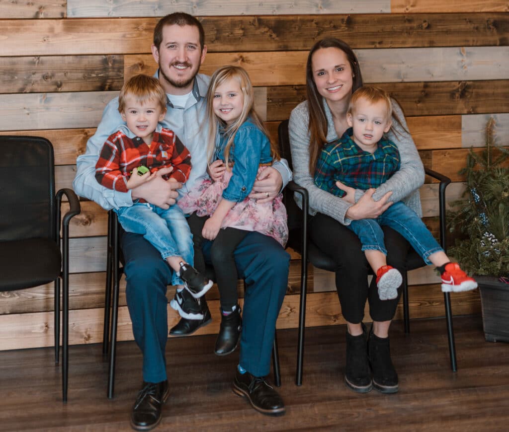 Happy family in eau claire after chiropractic care.