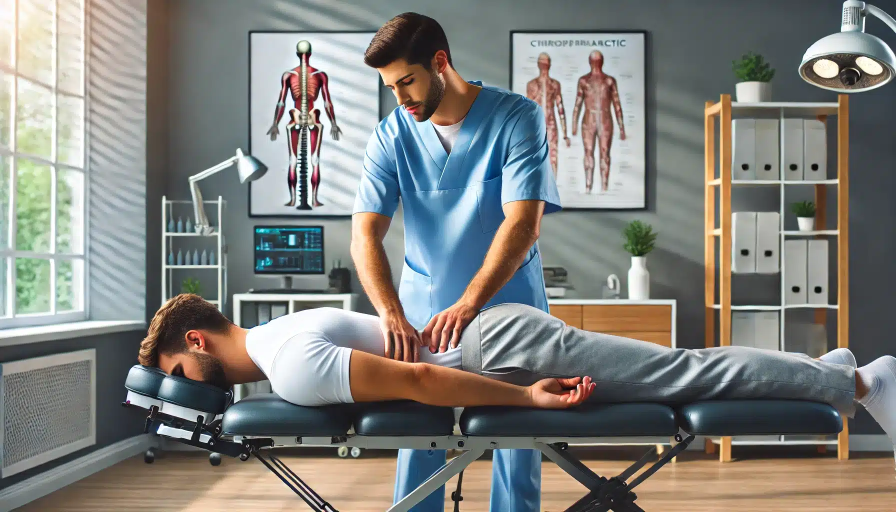 chiropractor working on a patient with a subluxation