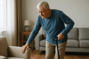 elderly man dealing with symptoms of neuropathy.