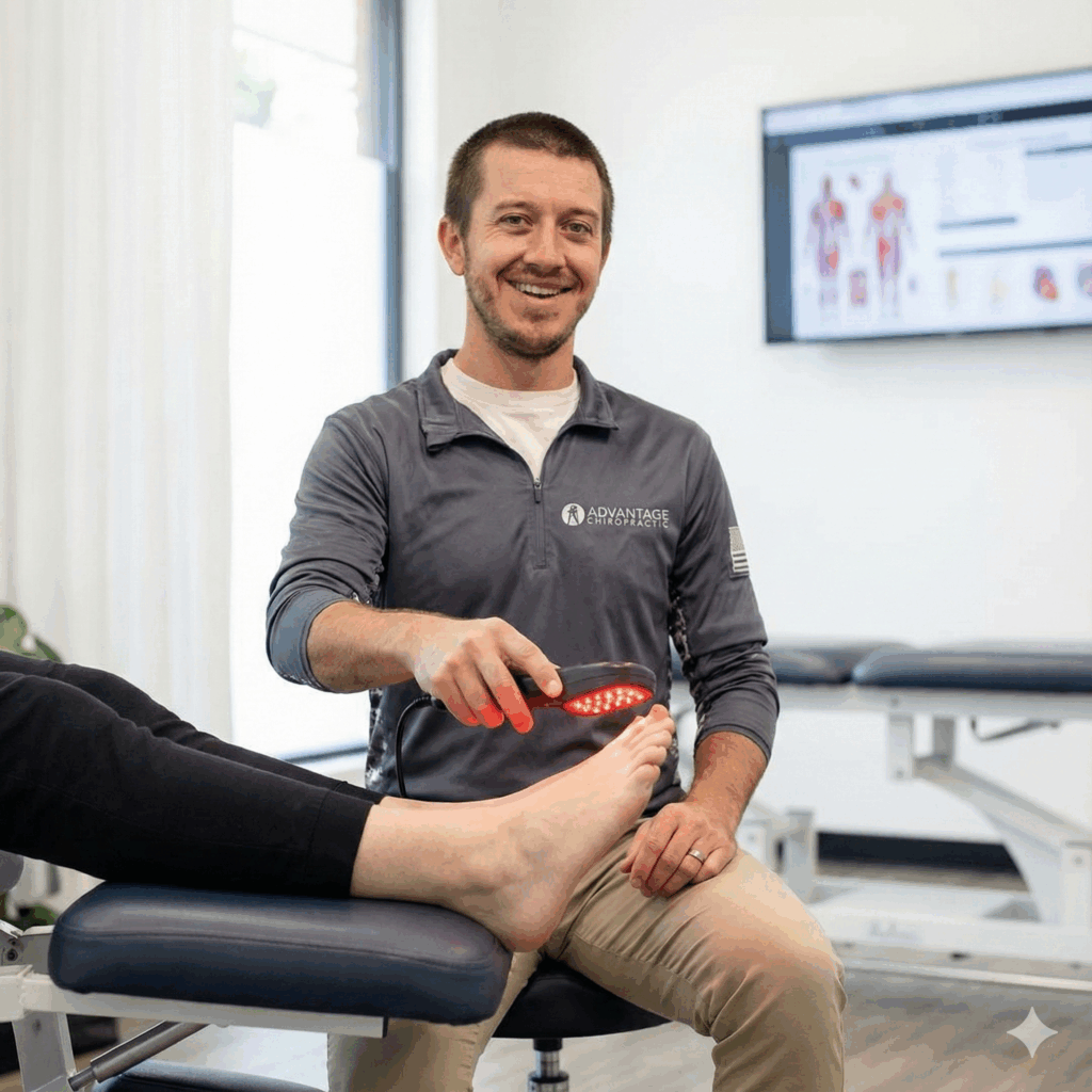 Dr. zach treating a patient with neuropathy.