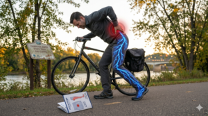 Eau Claire resident holding the back of their leg from sciatica pain